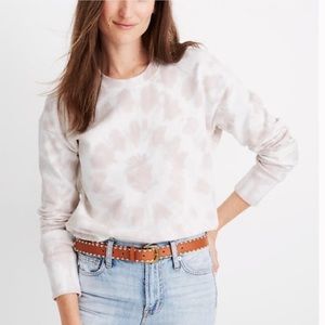 Madewell Pink/White Tie Dye Crop Sweatshirt